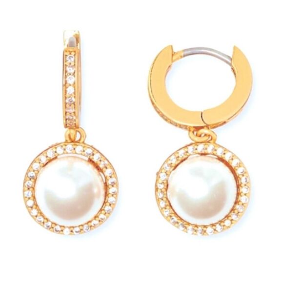Kate Spade NEW earrings - Something Sparkly - faux pearl/ gold - Picture 2 of 8